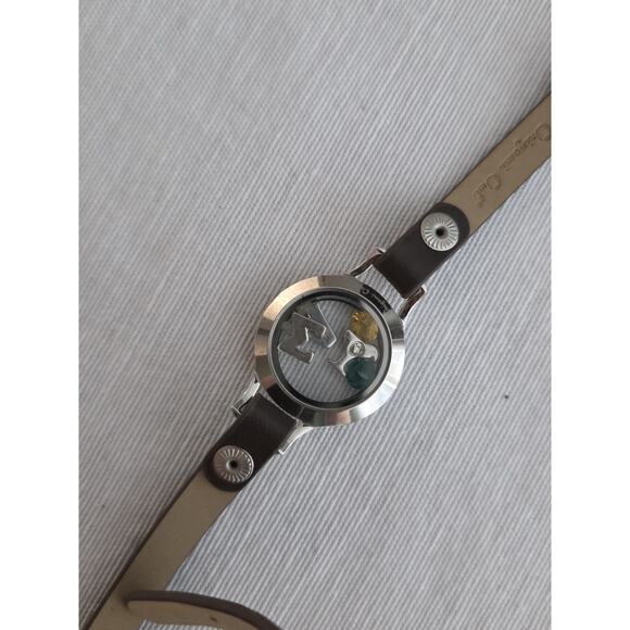 Origami Owl Wrap Bracelet Crystal Charms Adjustable Brown Margarita - Picture 8 of 10